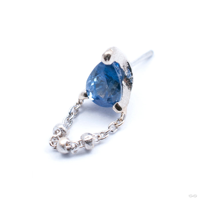 1000 Percent Press-fit End in Gold from Pupil Hall with blue sapphire