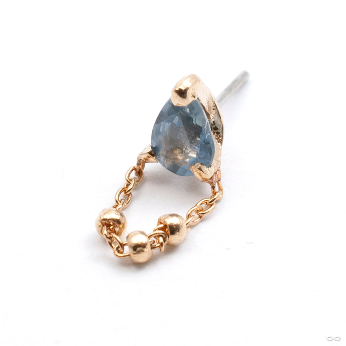 1000 Percent Press-fit End in Gold from Pupil Hall with blue sapphire