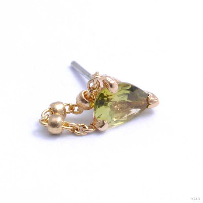 1000 Percent Press-fit End in Gold from Pupil Hall with golden olive tourmaline