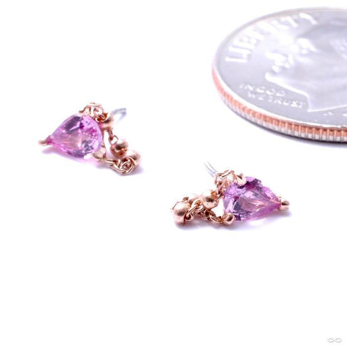 1000 Percent Press-fit End in Gold from Pupil Hall with pink sapphire