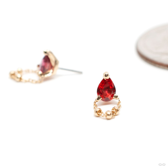 1000 Percent Press-fit End in Gold from Pupil Hall with red sapphire