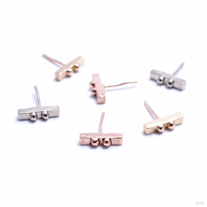 2 Dots 1 Bar Press-fit End in Gold from Pupil Hall in assorted materials