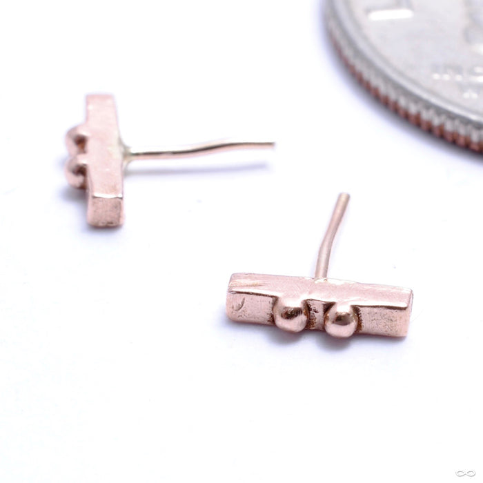2 Dots 1 Bar Press-fit End in Gold from Pupil Hall in rose gold