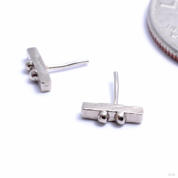 2 Dots 1 Bar Press-fit End in Gold from Pupil Hall in white gold