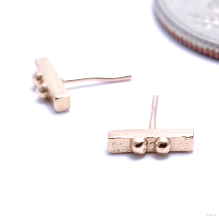 2 Dots 1 Bar Press-fit End in Gold from Pupil Hall in yellow gold