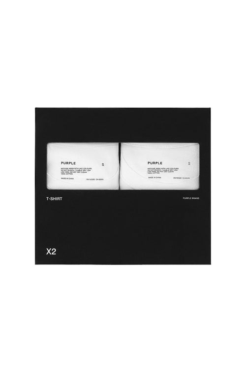2 Pack Tees in slim fit, made of 100% cotton with jersey knit, available in white.