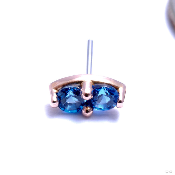 14k Rose Gold / Medium Blue