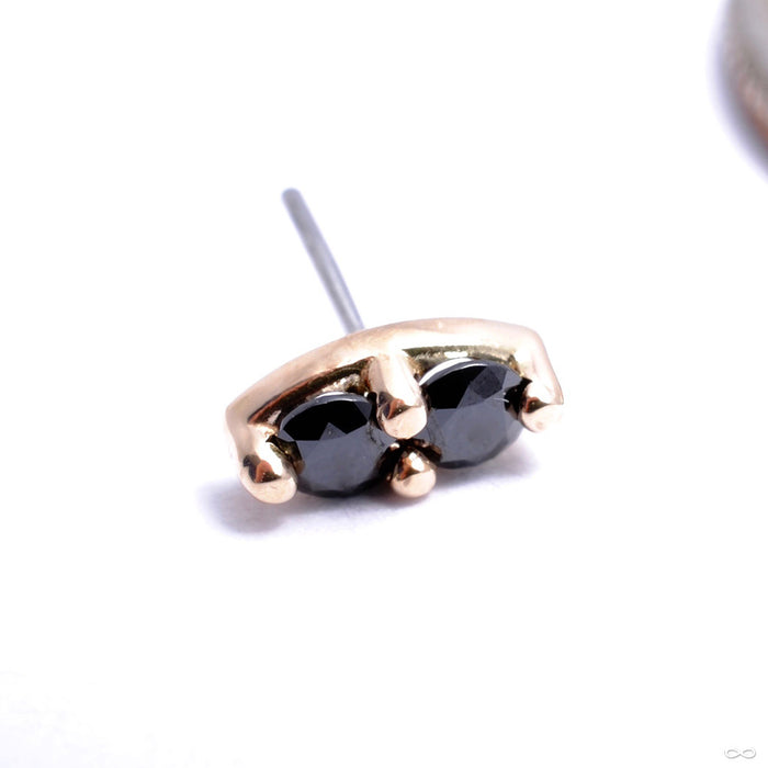 14k Yellow Gold / Black CZ