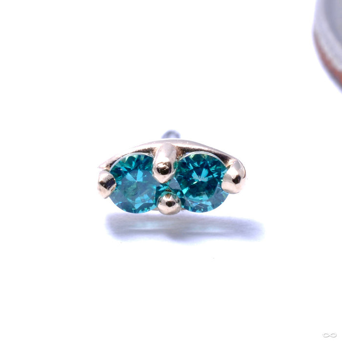 14k Yellow Gold / Mint CZ