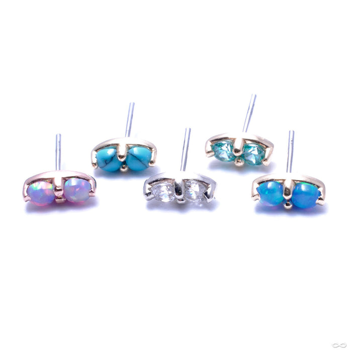 2 Stone Marquise Press-fit End in Gold from LeRoi in Assorted Colors
