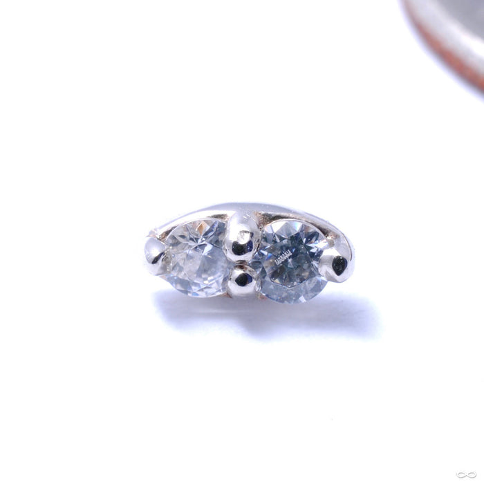 2 Stone Marquise Press-fit End in Gold from LeRoi with Clear CZs