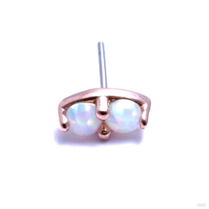 2 Stone Marquise Press-fit End in Gold from LeRoi with White Opals