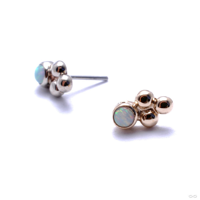 3 Bead Bezel-set Press-fit Ends in Gold from LeRoi
