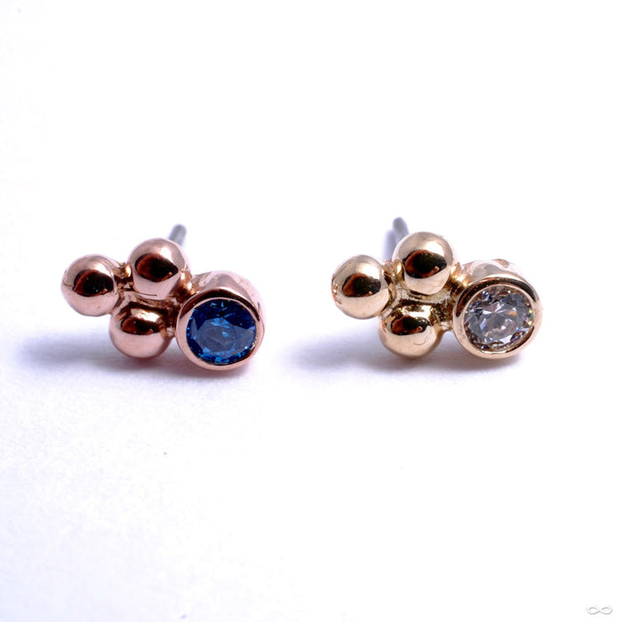 3 Bead Bezel-set Press-fit Ends in Gold from LeRoi
