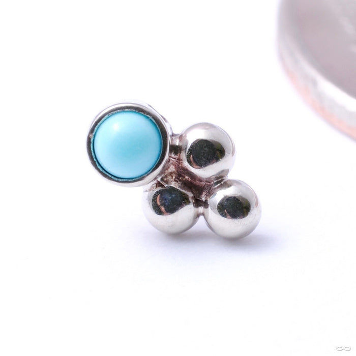 3 Bead Bezel-set Press-fit End in Gold from LeRoi with Robin's Egg Cabochon
