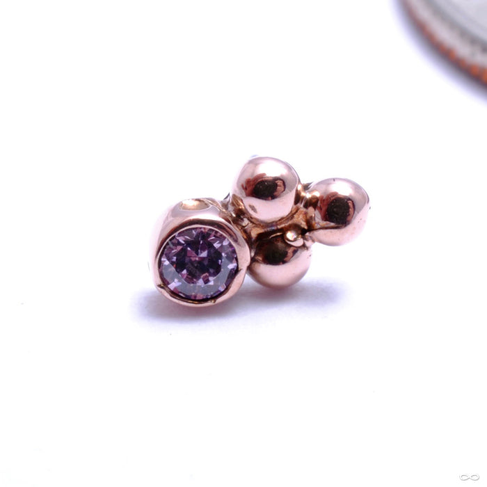 14k Rose Gold / Pink CZ