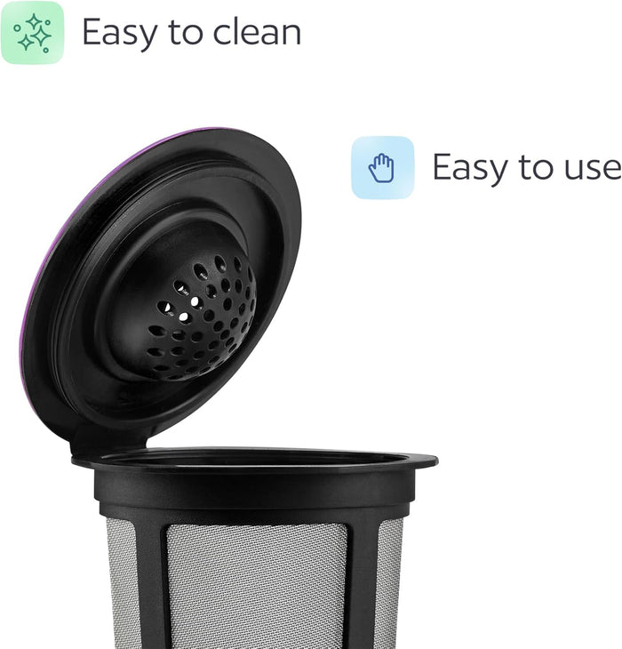 4 Black Reusable K Cups for Keurig Coffee Makers - Compatible with Keurig K-Classic, K-Select, K-Duo, K-Elite, K-Latte