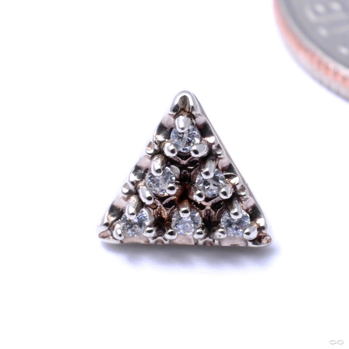 6 Stone Triangle Press-fit End in Gold from LeRoi with CZ