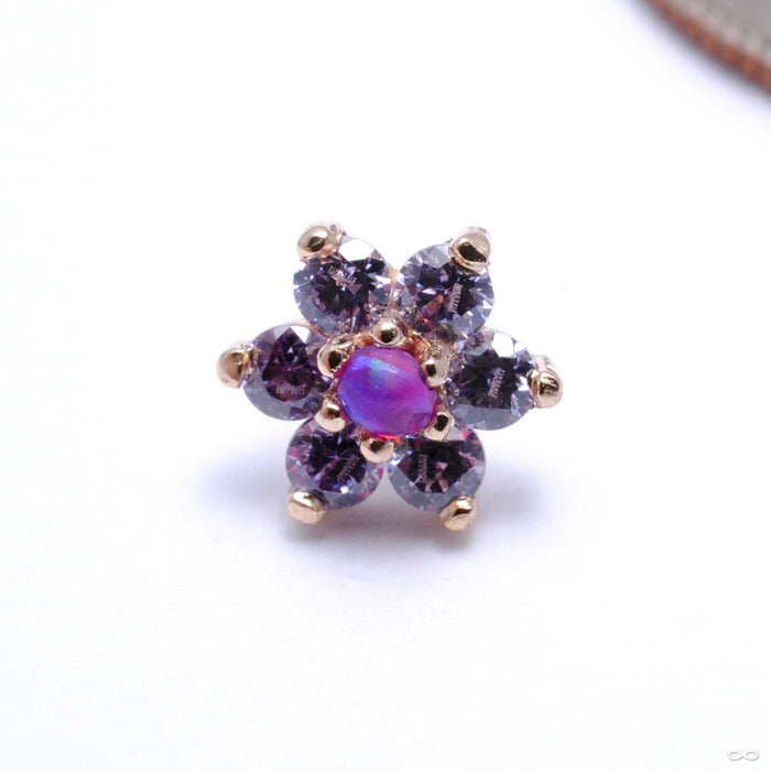 14k Rose Gold / Amethyst with Purple Opal Center / Medium