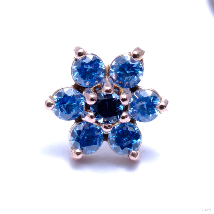 14k Rose Gold / Arctic Blue with Medium Blue Center / Medium