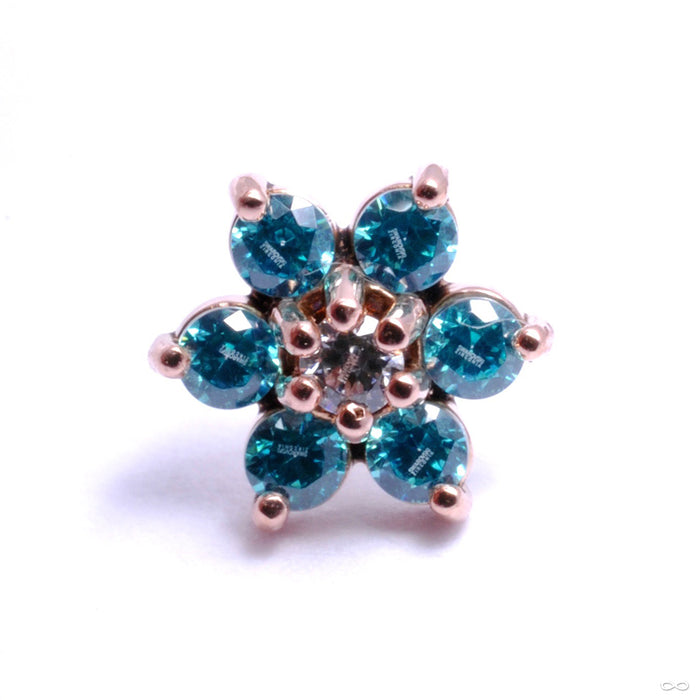 14k Rose Gold / Mint with Clear CZ Center / Medium