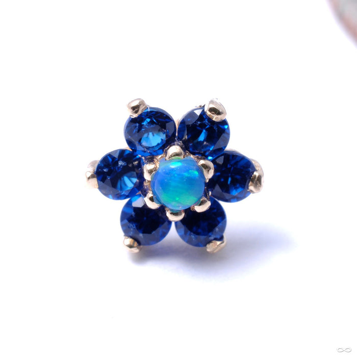 14k Yellow Gold / Medium Blue with Blue Opal Center / Medium