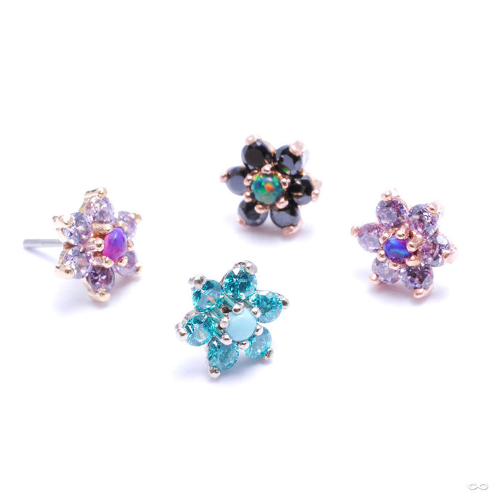 7 Stone Flower Press-fit End from LeRoi in Assorted Colors