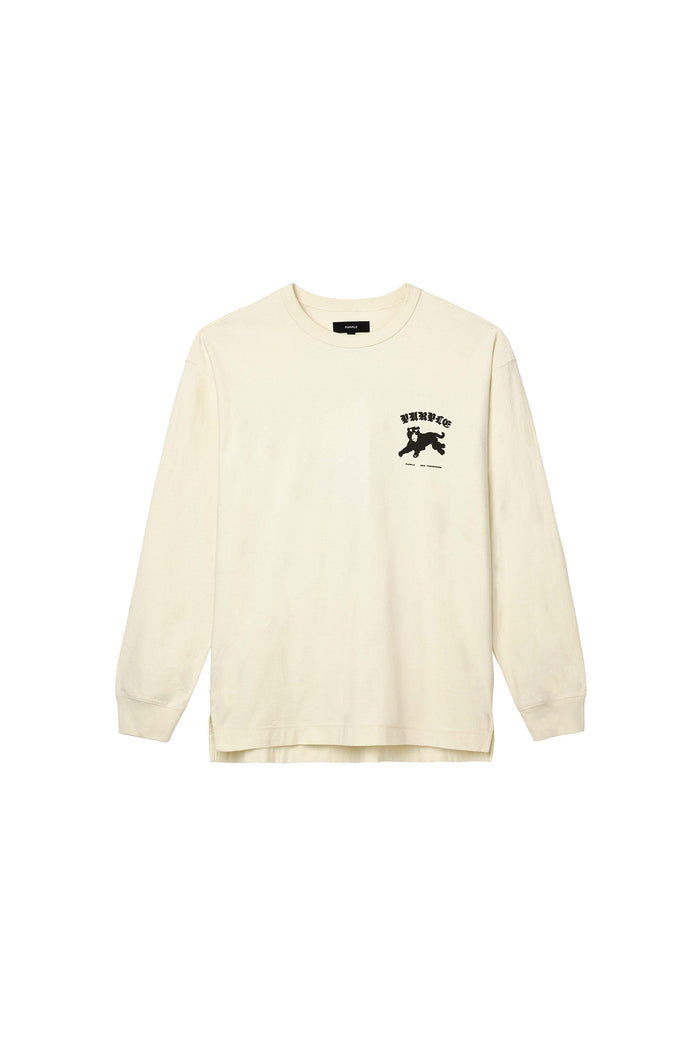 9 Lives Wide Long Sleeve Tee in Cloud Cream, oversized fit, 100% cotton, textured jersey.
