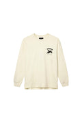 9 Lives Wide Long Sleeve Tee in Cloud Cream, oversized fit, 100% cotton, textured jersey.