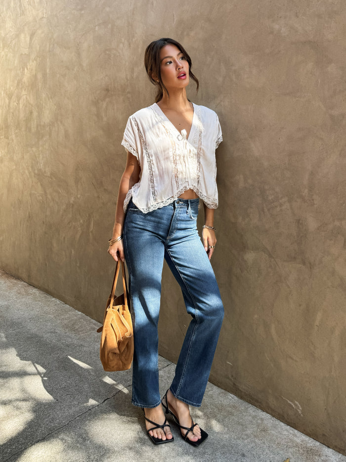 90's Straight Leg Jeans in Dark Denim - Stitch And Feather