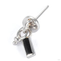 A Few Things Round Press-fit End in 14k White Gold with Black Enamel from Pupil Hall