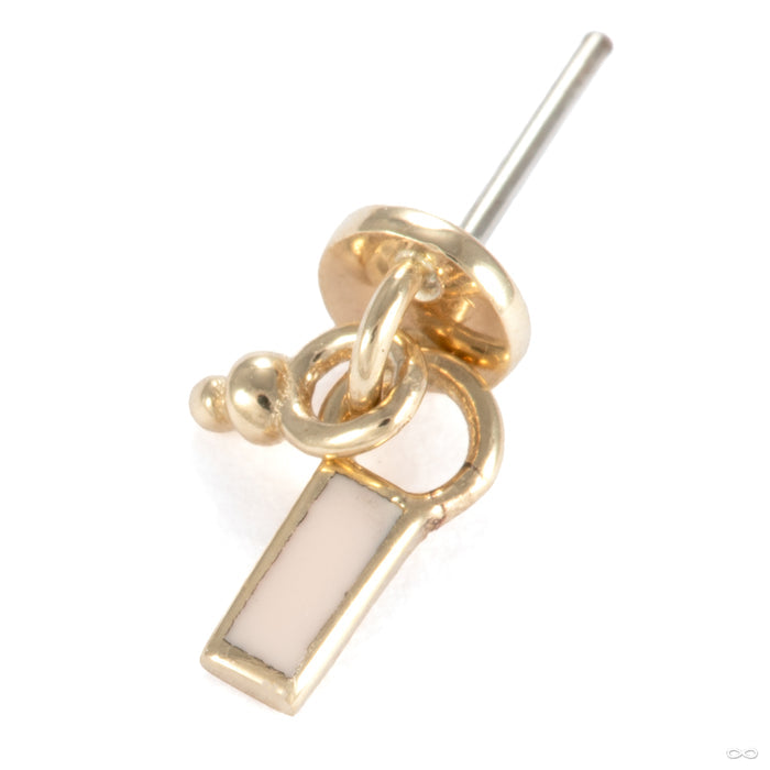 A Few Things Round Press-fit End in 14k Yellow Gold with New White Enamel from Pupil Hall
