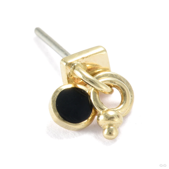 A Few Things Square Press-fit End in Gold from Pupil Hall with black enamel