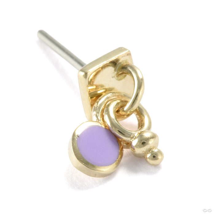 A Few Things Square Press-fit End in Gold from Pupil Hall with lilac enamel