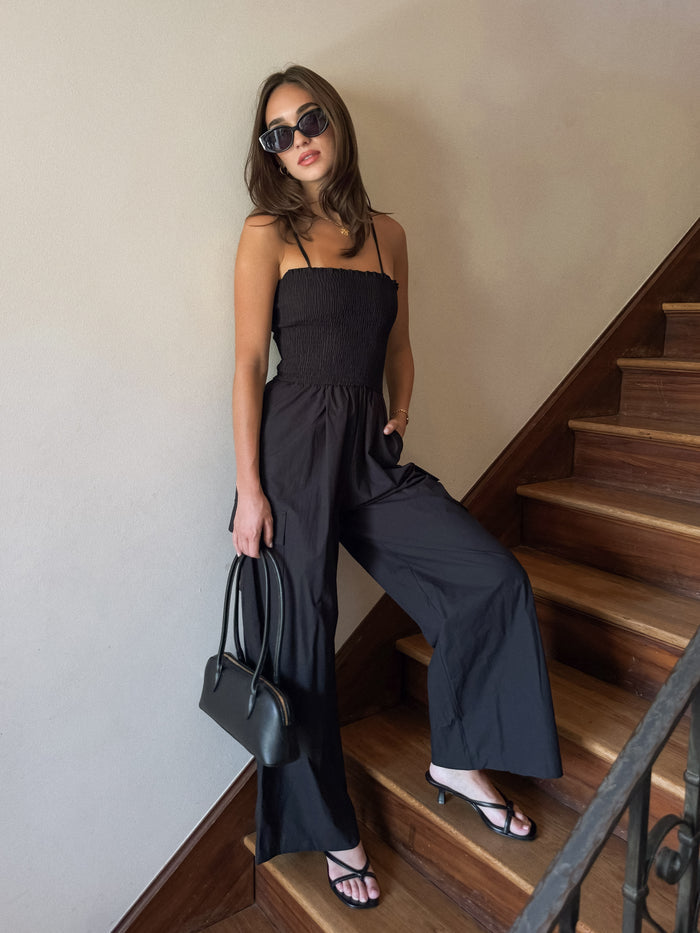 A La Mode Smocked Jumpsuit - Stitch And Feather
