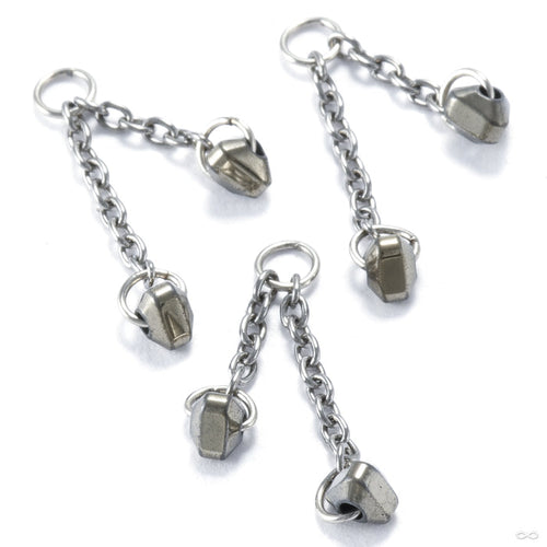 Abra Tosser Charm in Gold from Hialeah in white gold with pyrite