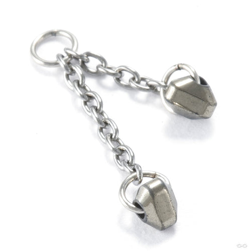 Abra Tosser Charm in Gold from Hialeah in white gold with pyrite