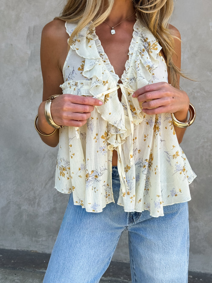 Addie Floral Ruffle Top - Stitch And Feather
