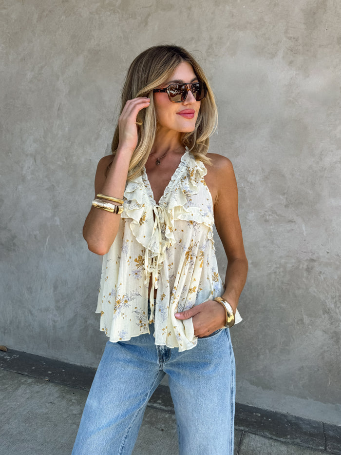 Addie Floral Ruffle Top - Stitch And Feather