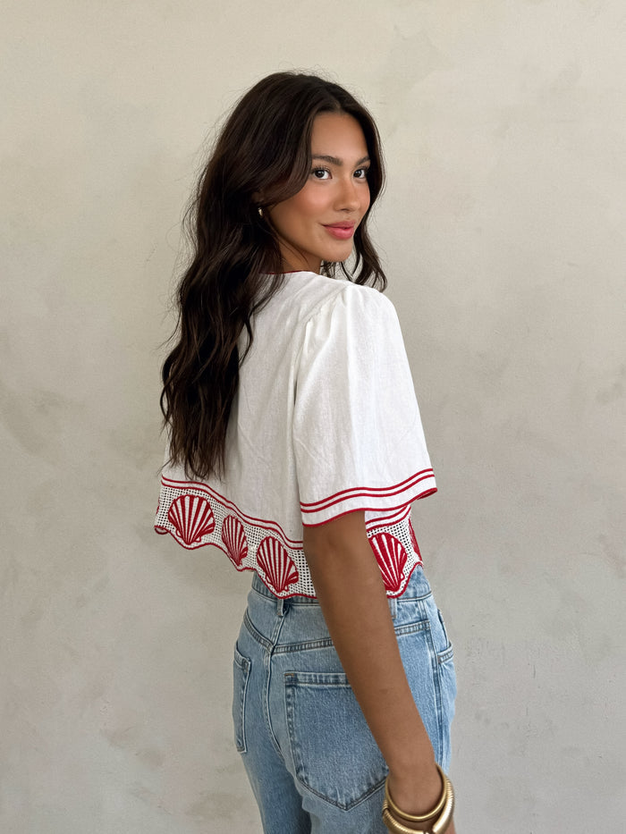 Alessia Embroidered Top - Stitch And Feather