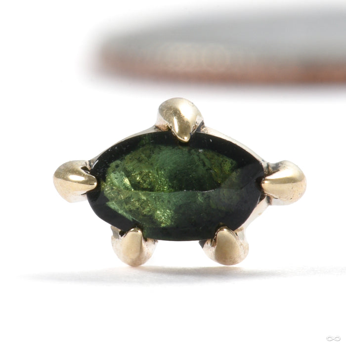 All Seeing Press-fit End in Gold from Sacred Symbols with green tourmaline