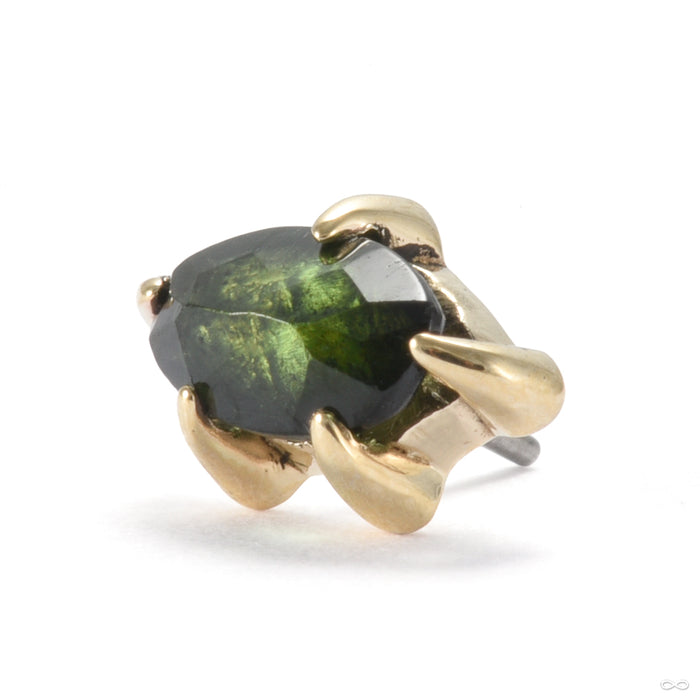 All Seeing Press-fit End in Gold from Sacred Symbols with green tourmaline
