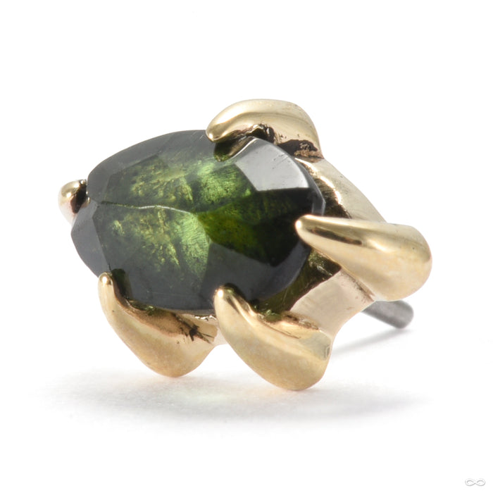All Seeing Press-fit End in Gold from Sacred Symbols with green tourmaline
