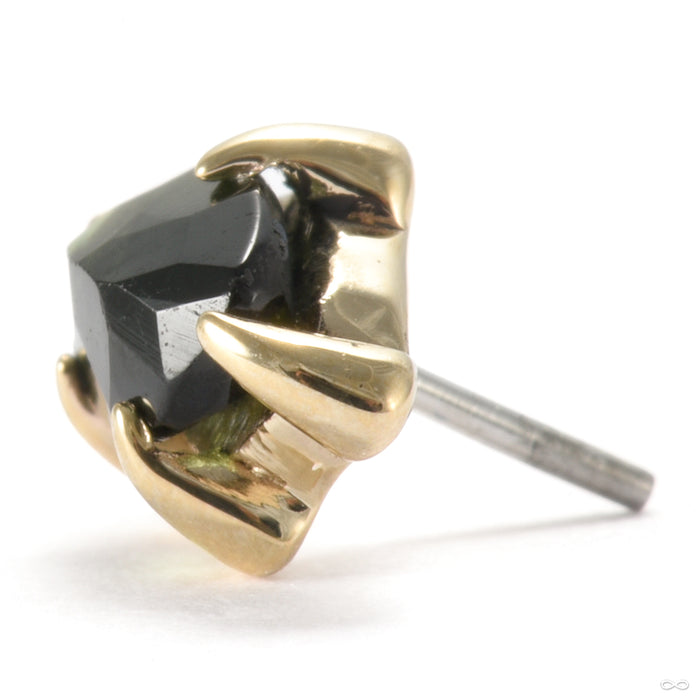 All Seeing Press-fit End in Gold from Sacred Symbols with green tourmaline