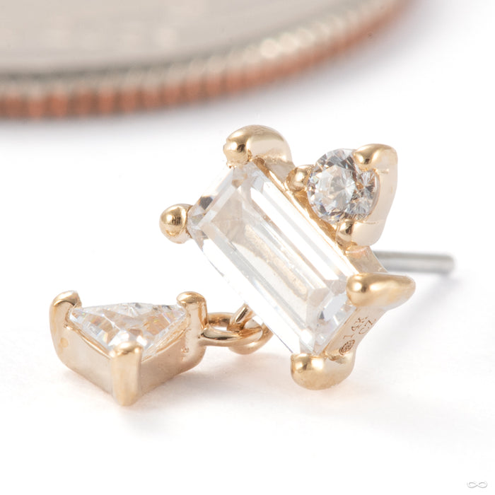 Allure Press-fit End in 14k Yellow Gold with Clear CZ from Modern Mood