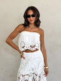Almeda Eyelet Strapless Top - Stitch And Feather
