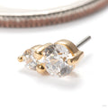 Aman Press-fit End in 14k Yellow Gold with Clear CZ from Junipurr Jewelry