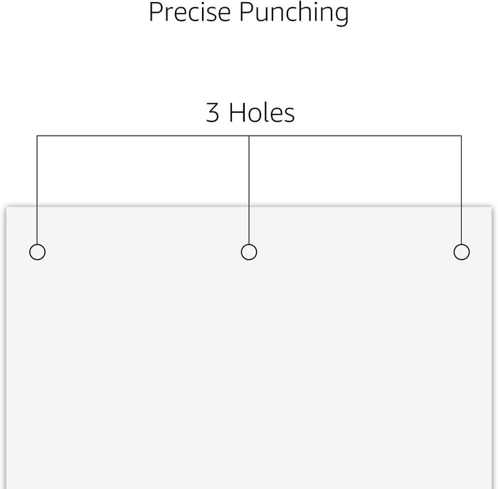 Amazon Basics 3 Hole Punch, 10 Sheet Capacity, Black, Easy-Clean Tray