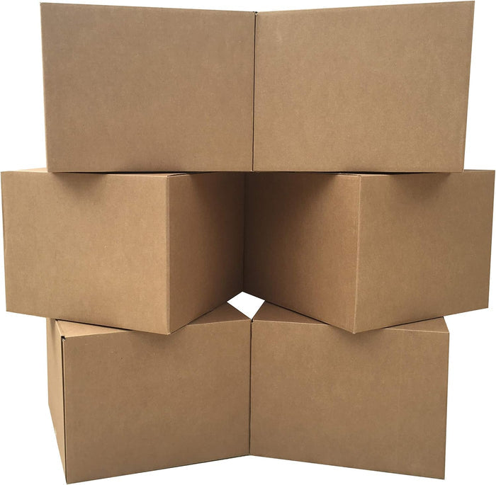 Amazon Basics Cardboard Moving Boxes for Packing and Shipping, Large Size, 20" x 20" x 15", Brown, 6-Pack