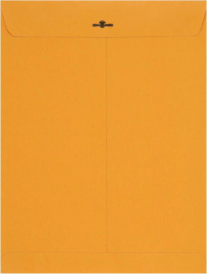 Amazon Basics Clasp Kraft Envelopes for Documents, Gummed Mailing Envelope, 9" x 12", 100-Pack